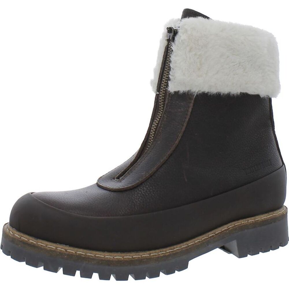 Barbour Womens Rowen Brown Leather Winter & Snow Boots Shoes NWT